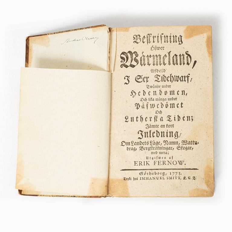 Fernow om Värmland, 1773-79.