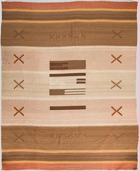 A 1930's Finnish flat weave carpet. Circa 360 x 285 cm.