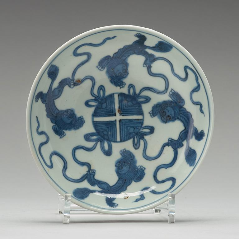 A set of nine blue and white dishes, Ming dynasty, Wanli (1572-1623).