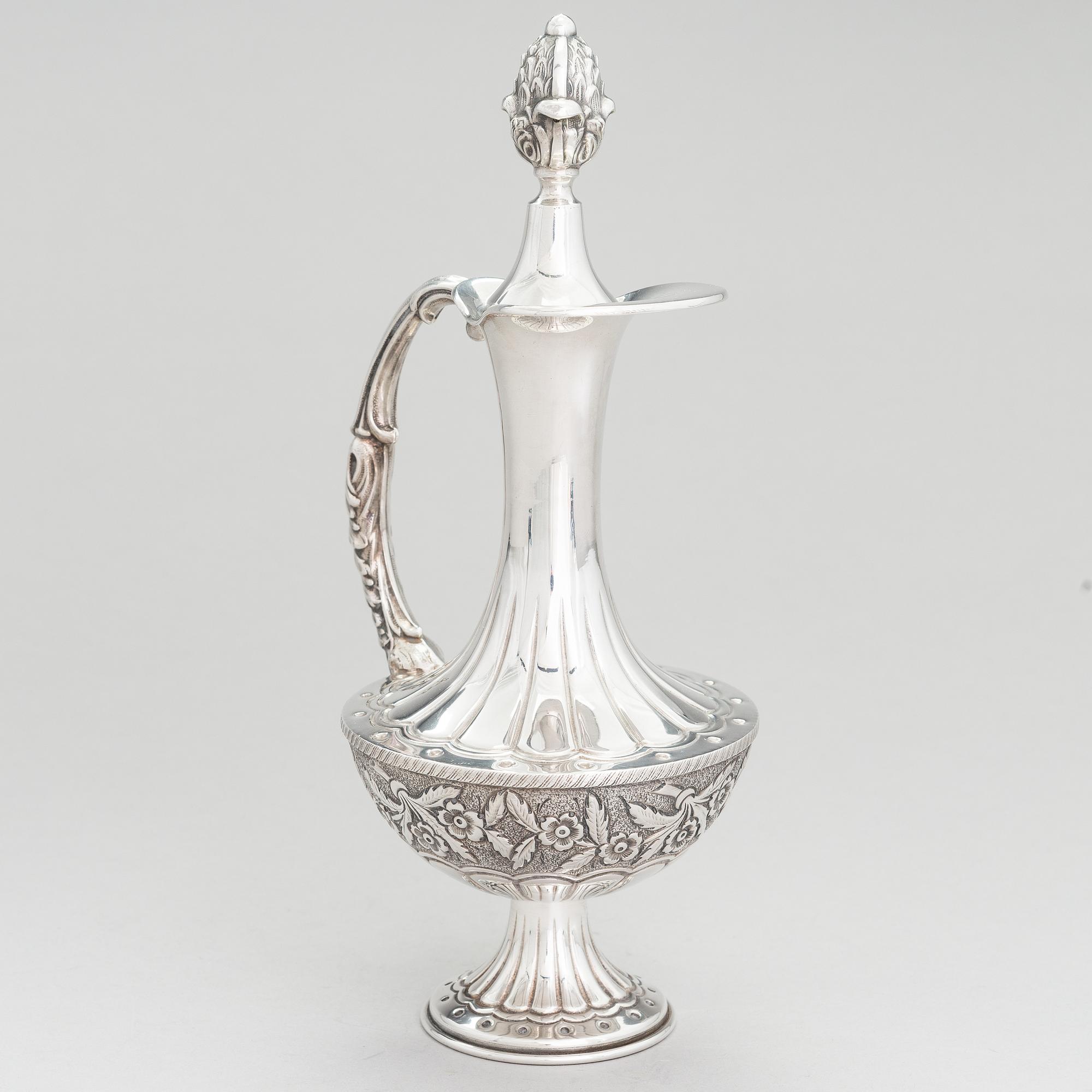 A silver wine pitcher, Finnish control marks, Helsinki 1977.