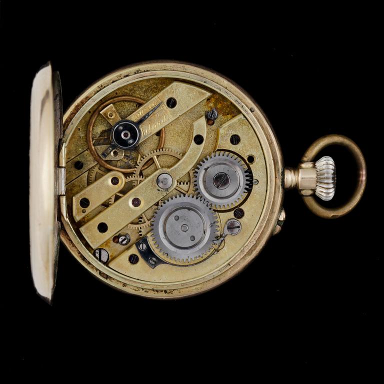 FICKUR, 14k guld, 1900-talets början. Vikt ca 39 gram.