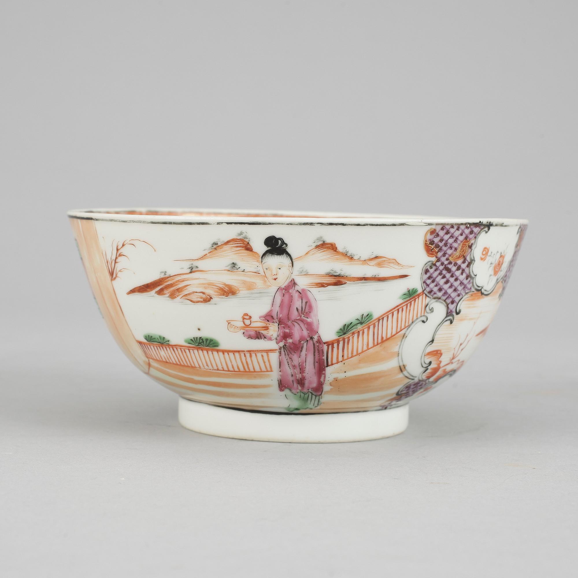 SKÅL, mandarinporslin, Kina, Qingdynastin, Qianlong (1736-1795).