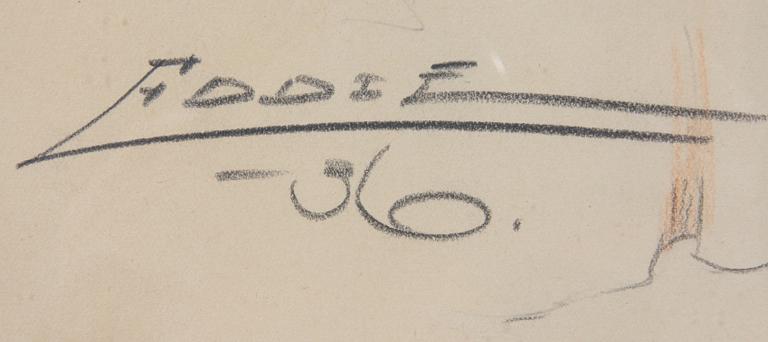 EDDIE FIGGE, teckning, sign.