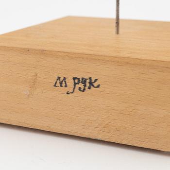 Madeleine Pyk, a painted wooden sculpture, signed.