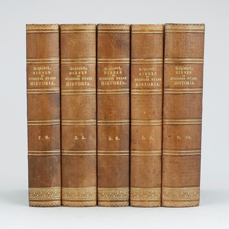B. VON SCHINKEL, 5 vol, "Minnen ur sveriges nyare historia", 1-10, utg. av bla C.W. Bergman, Stockholm 1852-68.