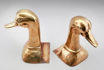 BOKSTÖD, 1 par, mässing, Spanien, 1900-talets andra hälft.