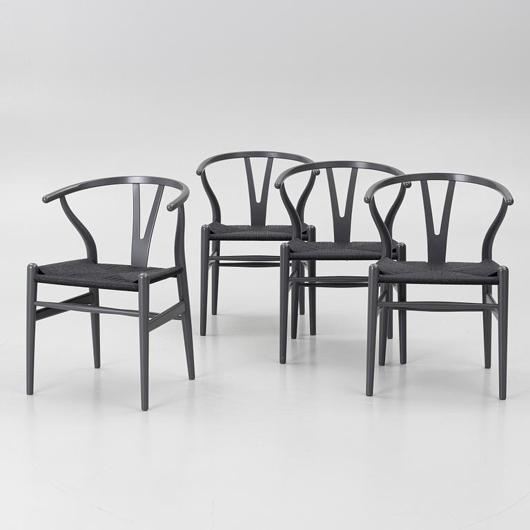 Hans J. Wegner, Chairs, 4, model CH 24 “Y Chair”, Carl Hansen & Søn, Denmark.