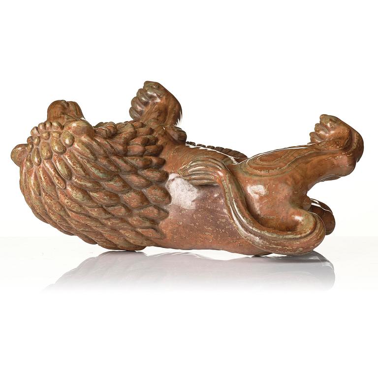 Gunnar Nylund, a unique sculpture of a lion, Rörstrand 1950s.