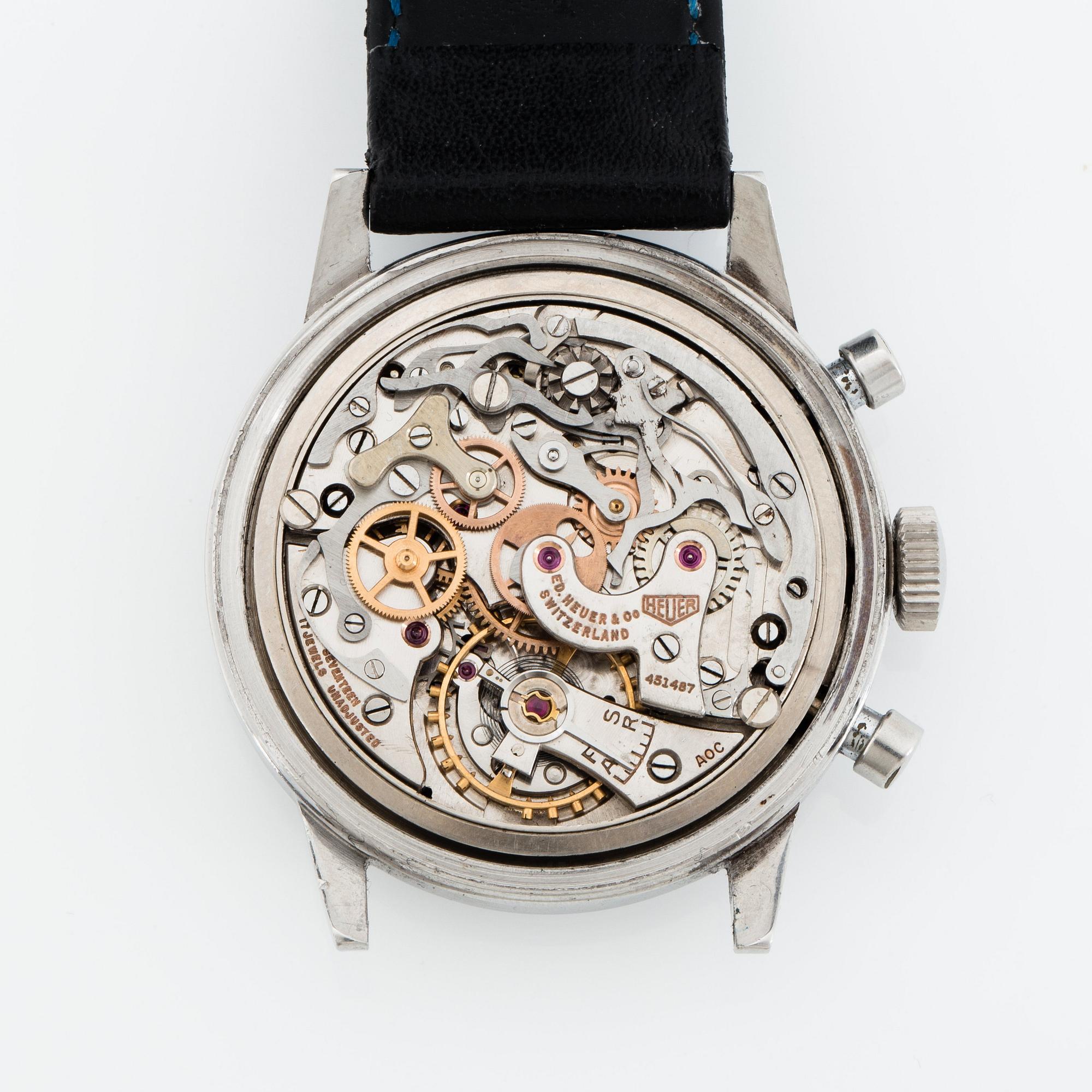 Heuer, chronograph, "Gilt Dial".