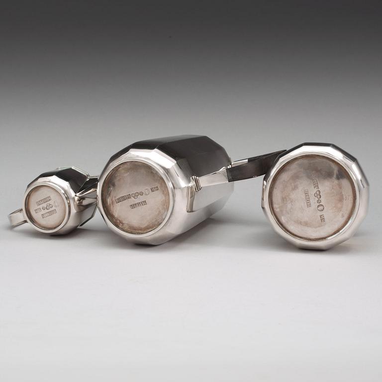 An Atelier Borgila sterling 3 pcs coffee service, Stockholm 1938.