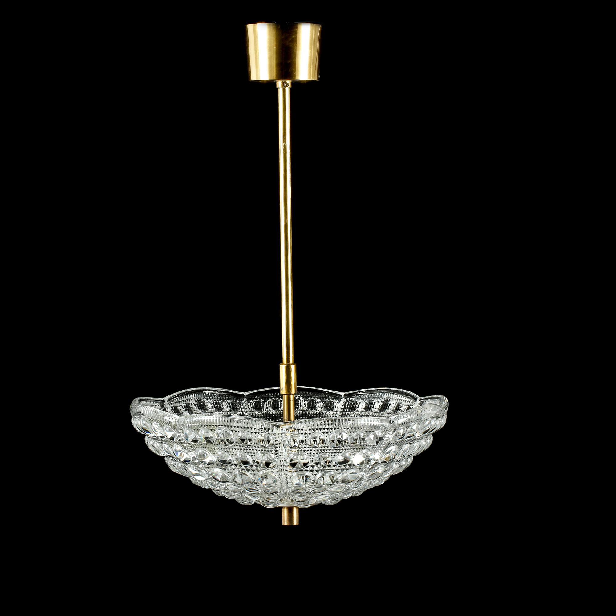 TAKPLAFOND, glas, Carl Fagerlund, omkring 1900-talets andra hälft. Höjd ca 50 cm.