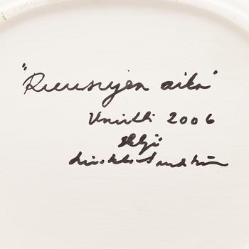 HELJÄ LIUKKO-SUNDSTRÖM, a unique decorative plate, signed Heljä Liukko-Sundström 2006.