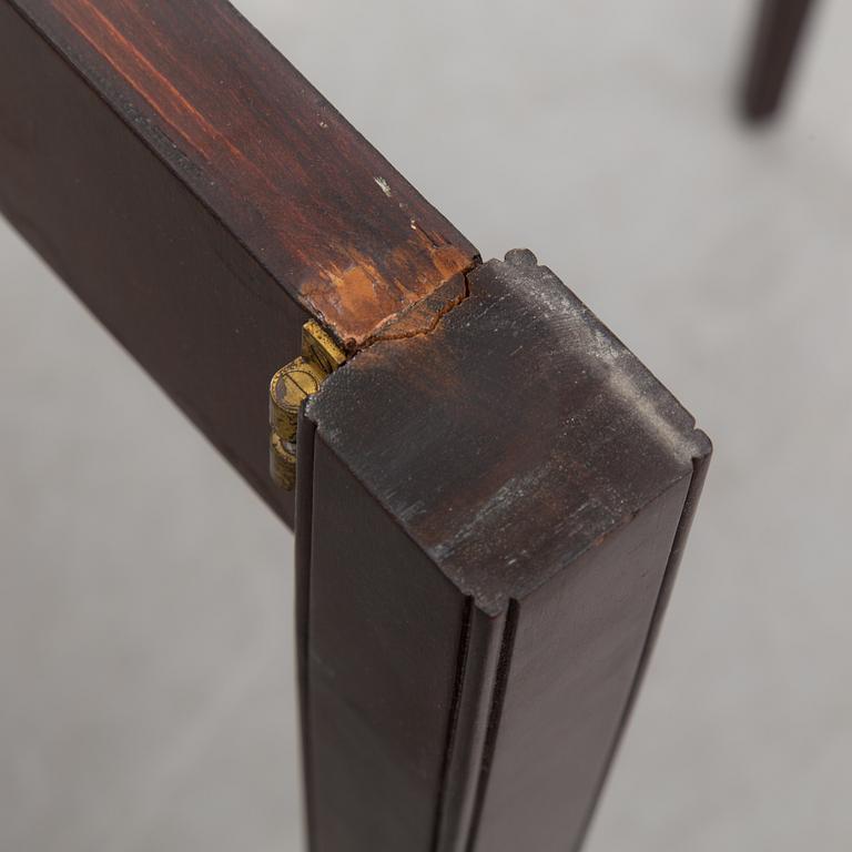 SIDE TABLE / FOLDING DINNER DEMI LUNE TABLE, mahogany, 20th century.