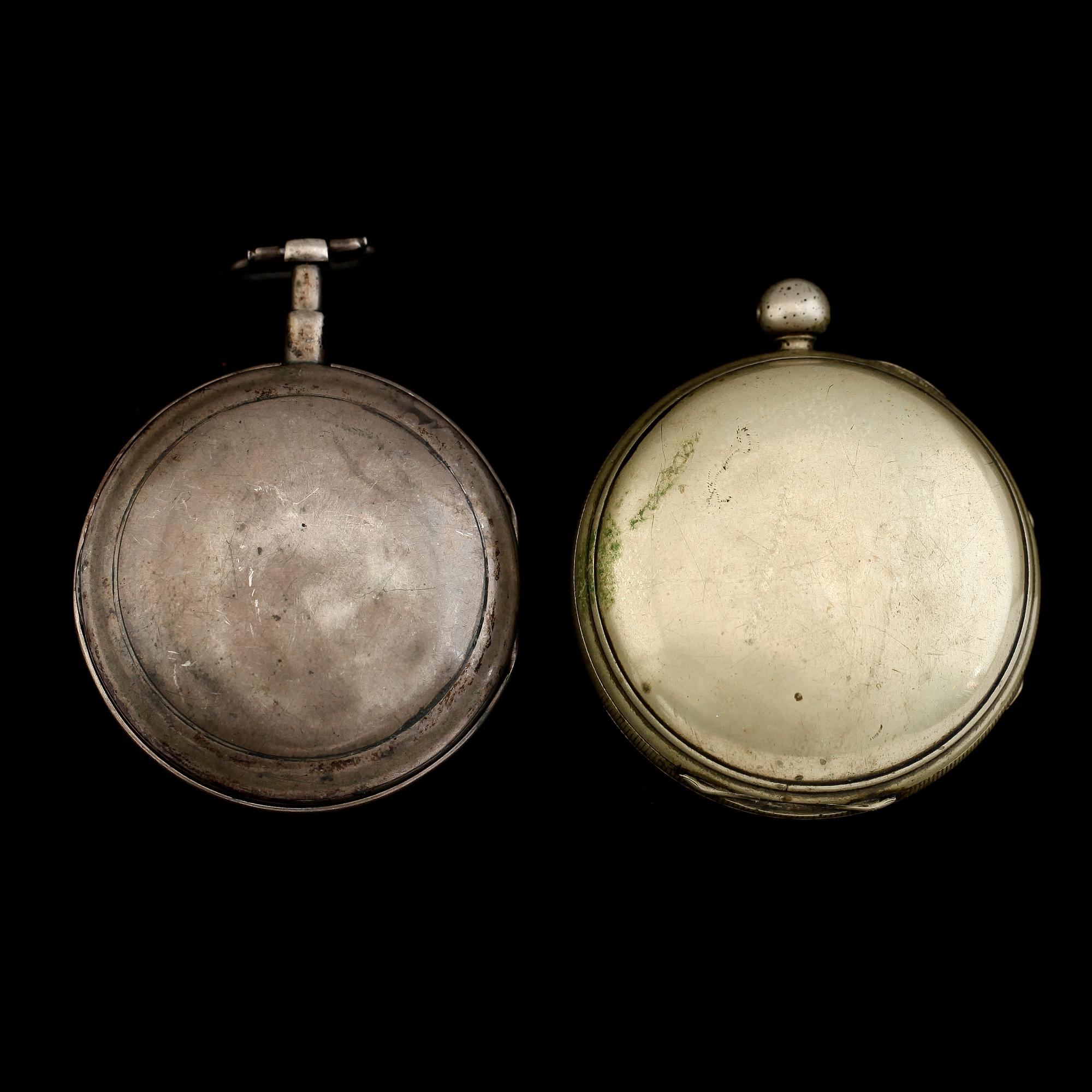SPINDELUR, 2 st, silver, 1800-talets början.