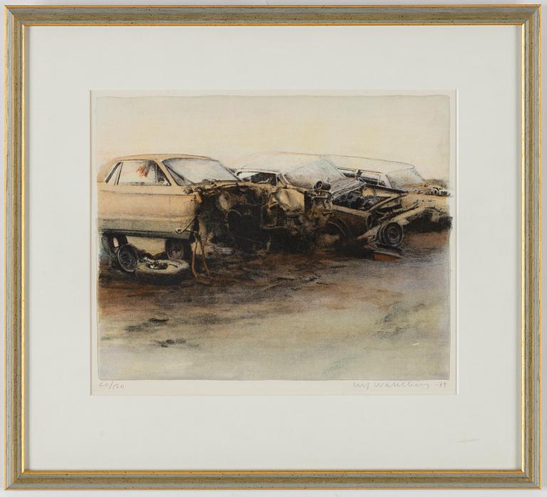 ULF WAHLBERG, litografier, 2 st, 1977, 1978, signerade 60/130, 225/290.