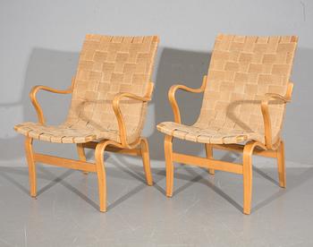 FÅTÖLJER, ett par, "Eva", Bruno Mathsson, 1970-talet.