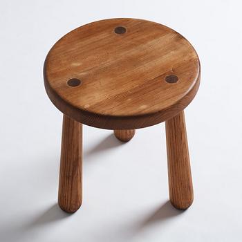Axel Einar Hjorth, a stained pine 'Utö' stool, Nordiska Kompaniet, Sweden 1930s.