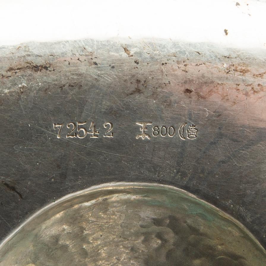 Såssnipa på fat, silver, 1900-talets första hälft.