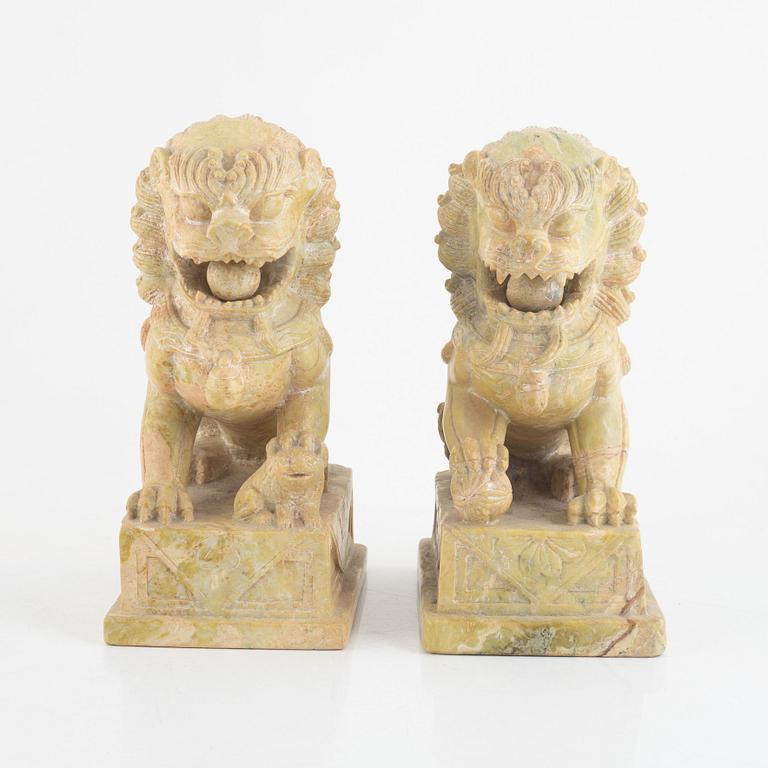 A pair of Chinese buddhist lions, 20th Century.