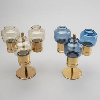 HANS-AGNE JAKOBSSON, Two table candle holders and one wall candle holder, Markaryd, second half of the 20th century.