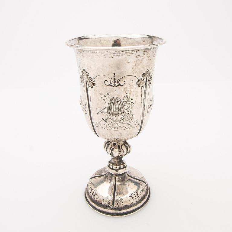 Wine cooler, silver, Gustaf Dahlgren (active 1845-1875 in Malmö), 1871.
