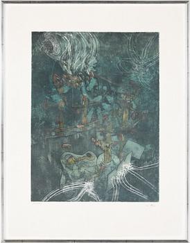 ROBERTO MATTA, färgetsningar, 2 st, signerade och numrerade 34/100.