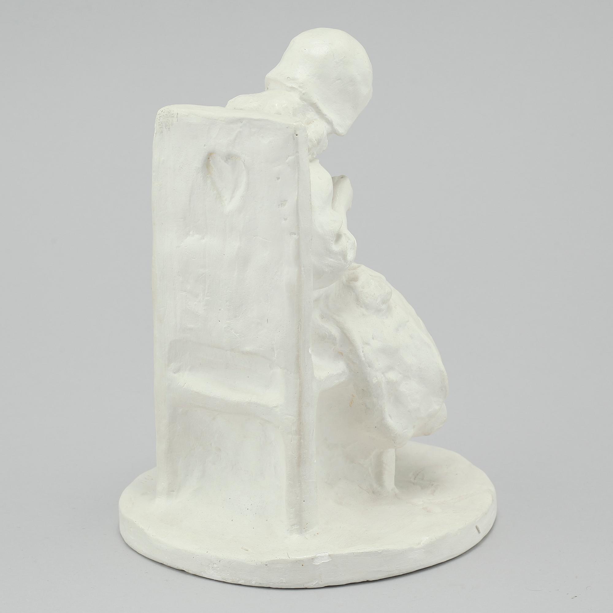 RUTH MILLES, sculpture, plaster, signed and dated 1911.