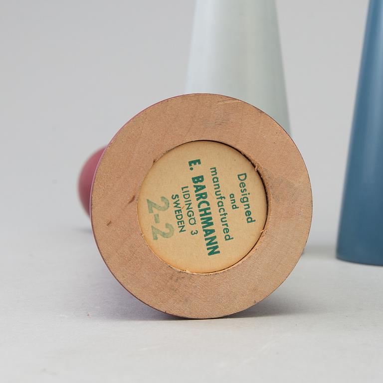 E BARCHMANN, ljusstakar, fyra stycken, Lidingö, Sverige, 1960-tal.