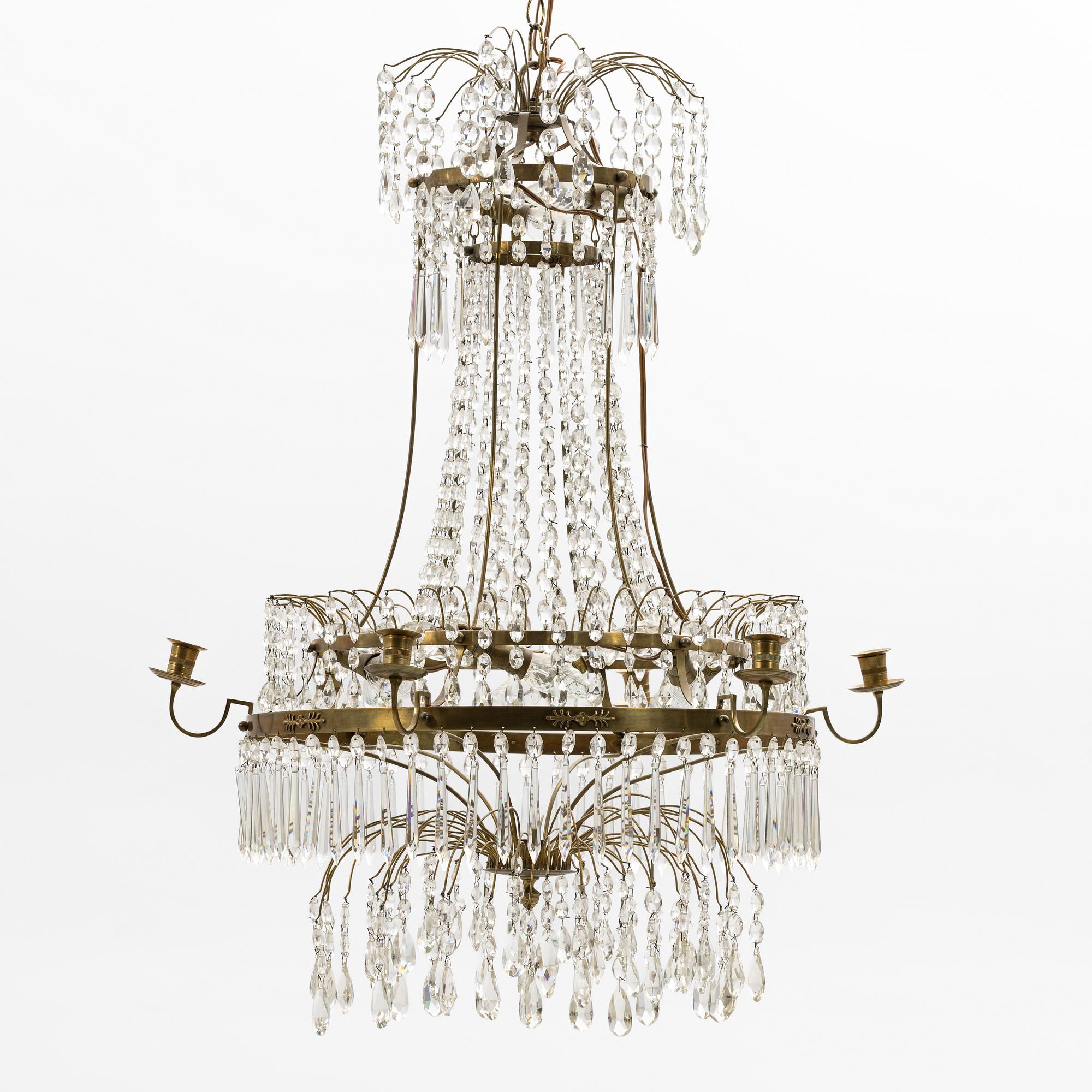 Chandelier, Gustavian style, latter half of the 19th century.