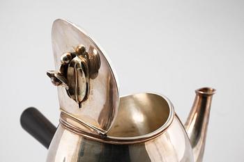 A three piece silver coffee set by GAB, Stockholm, 1949, weight 894 g.