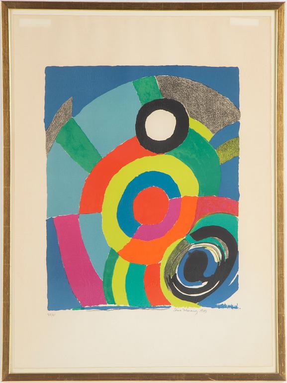 SONIA DELAUNAY, a colour lithograph, signed and numbered 35/75.