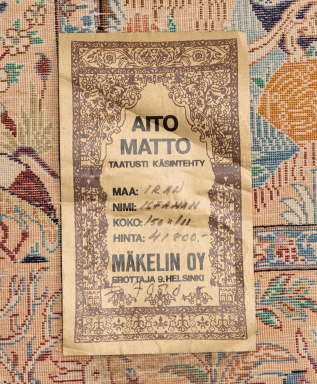 CARPET, old, Isfahan. Circa 156 x 111 cm.