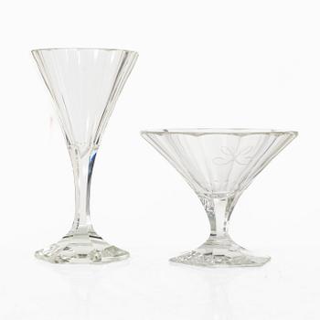 Leo Moser, glasservis, 18 delar, "Thomas", Moser, Tjeckien, modellen formgiven 1929.