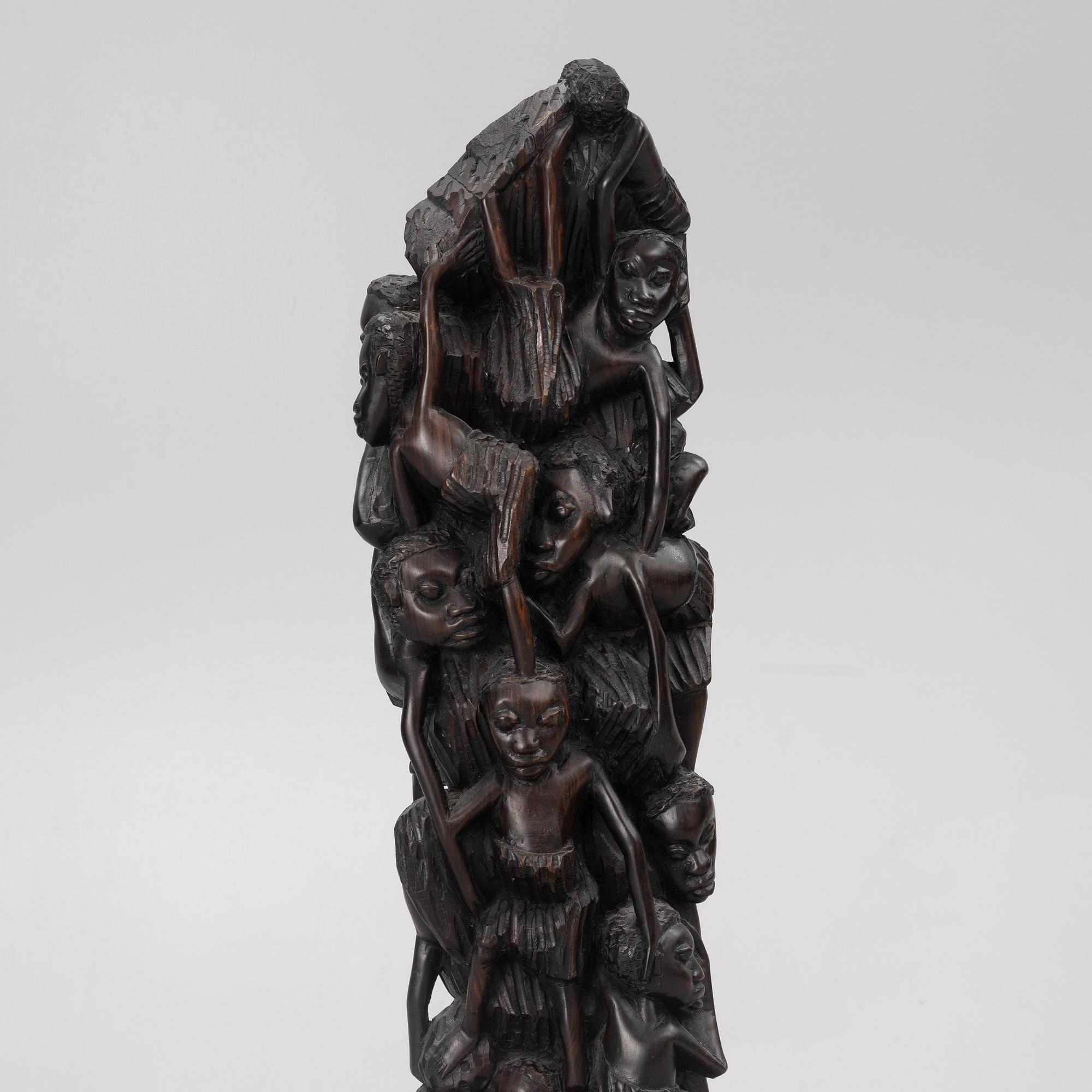 An 'Ujamaa' sculpture, Makonde family tree, mid-20th century.