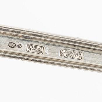Ole Hagen, serving utensils, a pair, sterling silver, "Rosenborg", A Michelsen, Copenhagen circa 1960.