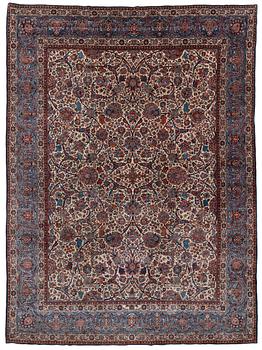 325. A semi-antique 'Dabir' Kashan, c. 432 x 315 cm.