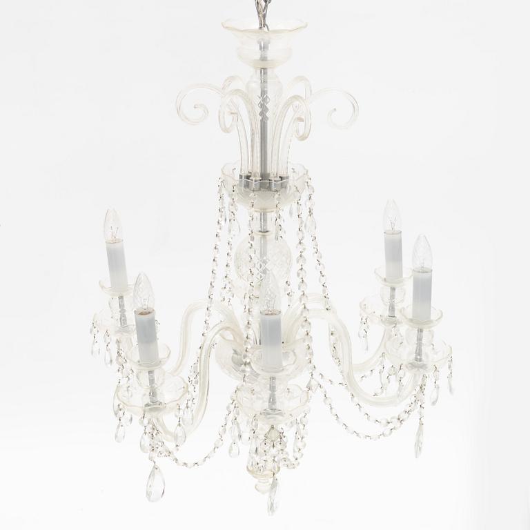 A glass chandelier, 20th Century.
