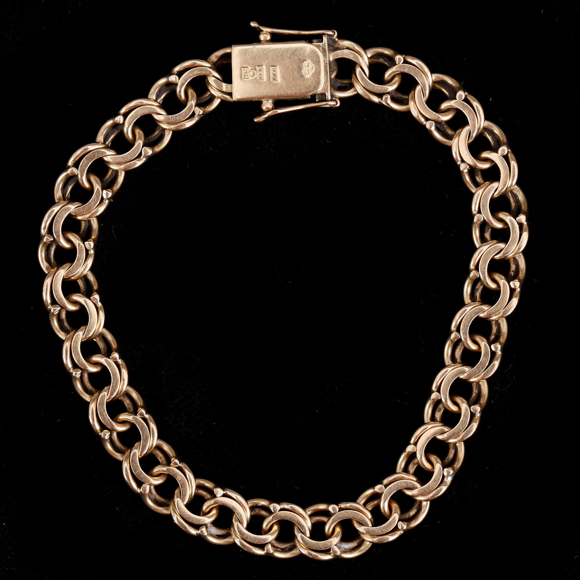 ARMLÄNK, 18 k guld, Stockholm 1980. Vikt 24 gram.