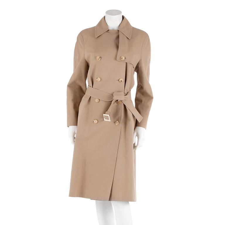 CELINE,  a beige cotton blend trench coat, french size 40.