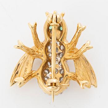 Brosch, i form av bi, Mary Kay, 18K guld med briljantslipade diamanter.