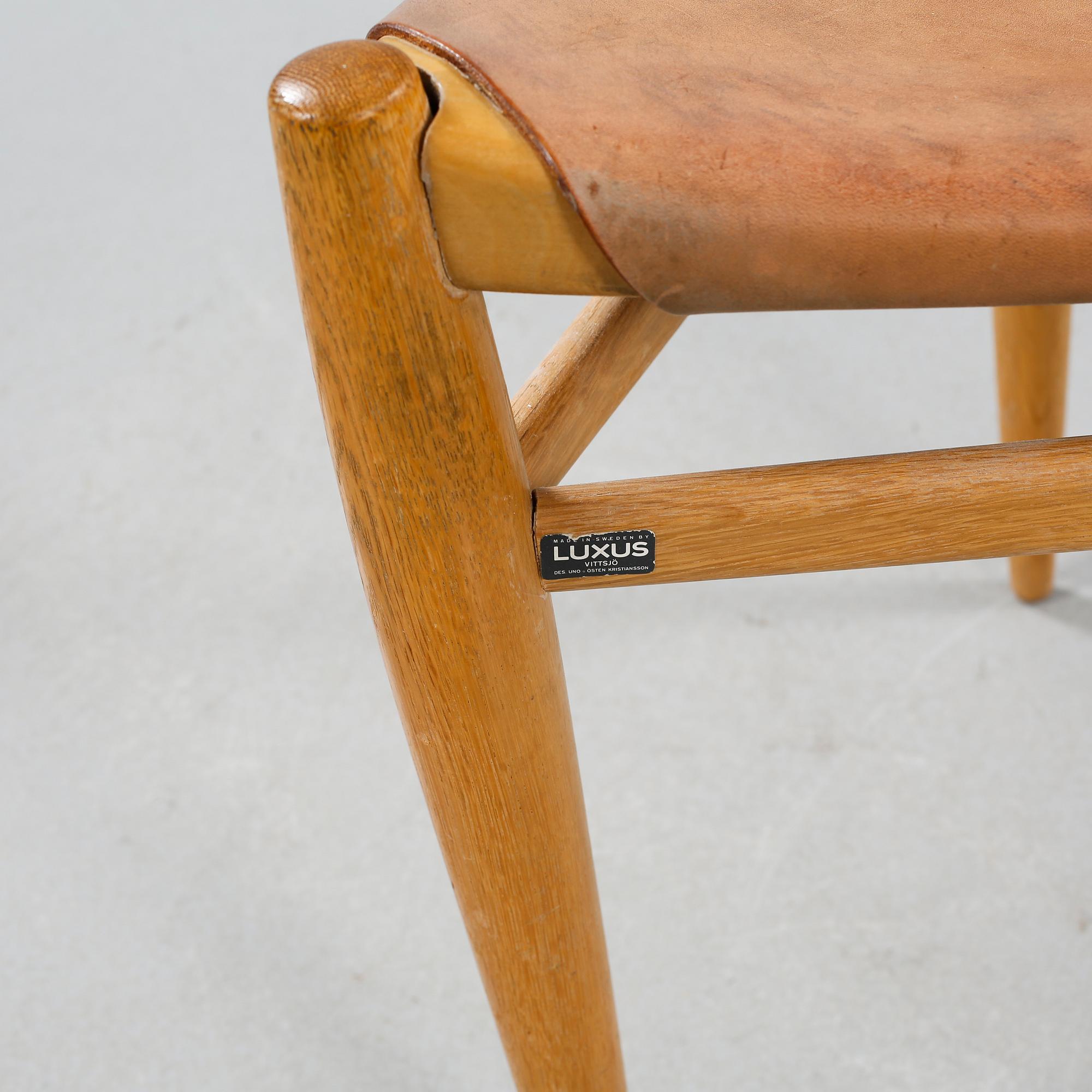 A stool, designed by Östen Kristiansson for Luxus AB in Vittsjö, 1950/60s.
