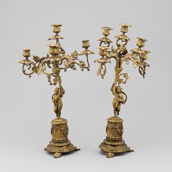 A pair of 19th century candleabras.