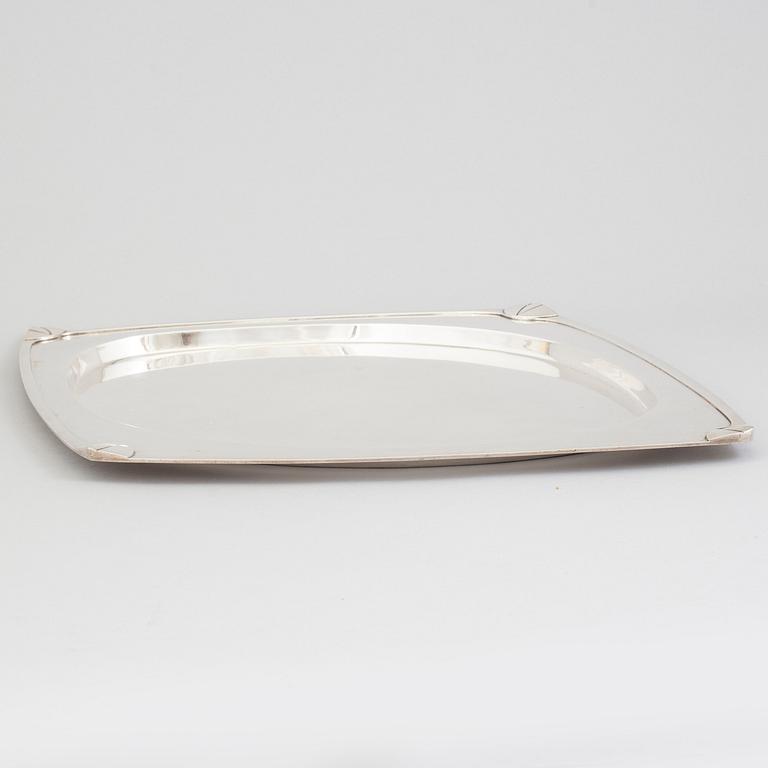 A sterling silver tray from Konstfack, Stockholm, 1987.