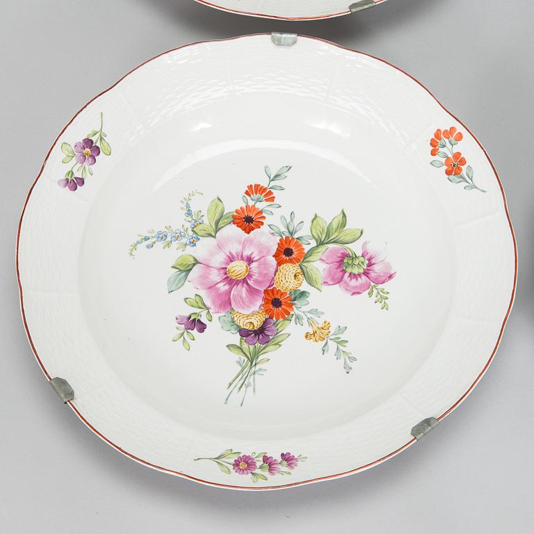 Four 18th-century porcelain dishes, Imperial porcelain manufactory, period of Empress Elisabeth I, Saint Petersburg.