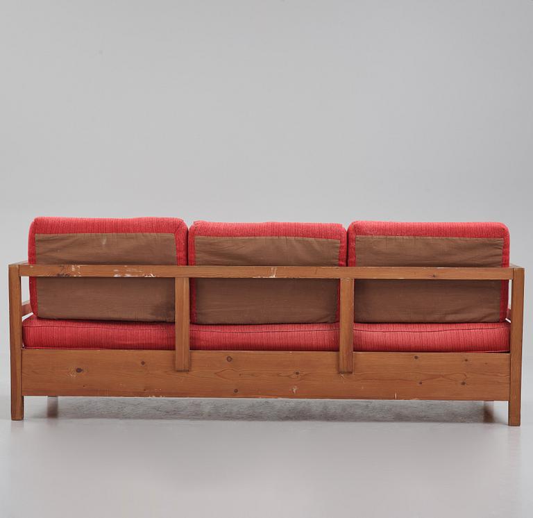 Axel Einar Hjorth, a stained pine sofa 'Sport', Nordiska Kompaniet Sweden, late 1930s.