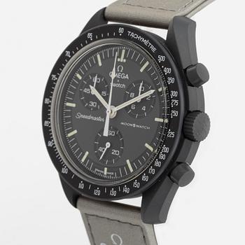 Swatch/Omega, MoonSwatch, Mission to Mercury, chronograph, wristwatch, 42 mm.