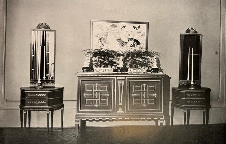 Otto Schulz, a pair of Swedish Grace mirrors, Boet, Gothenburg, 1920s.