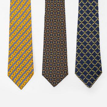 Hermès, three ties.