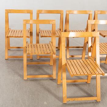 Aldo Jacober, 7 folding chairs for Bazzani, Italy 1970s.
