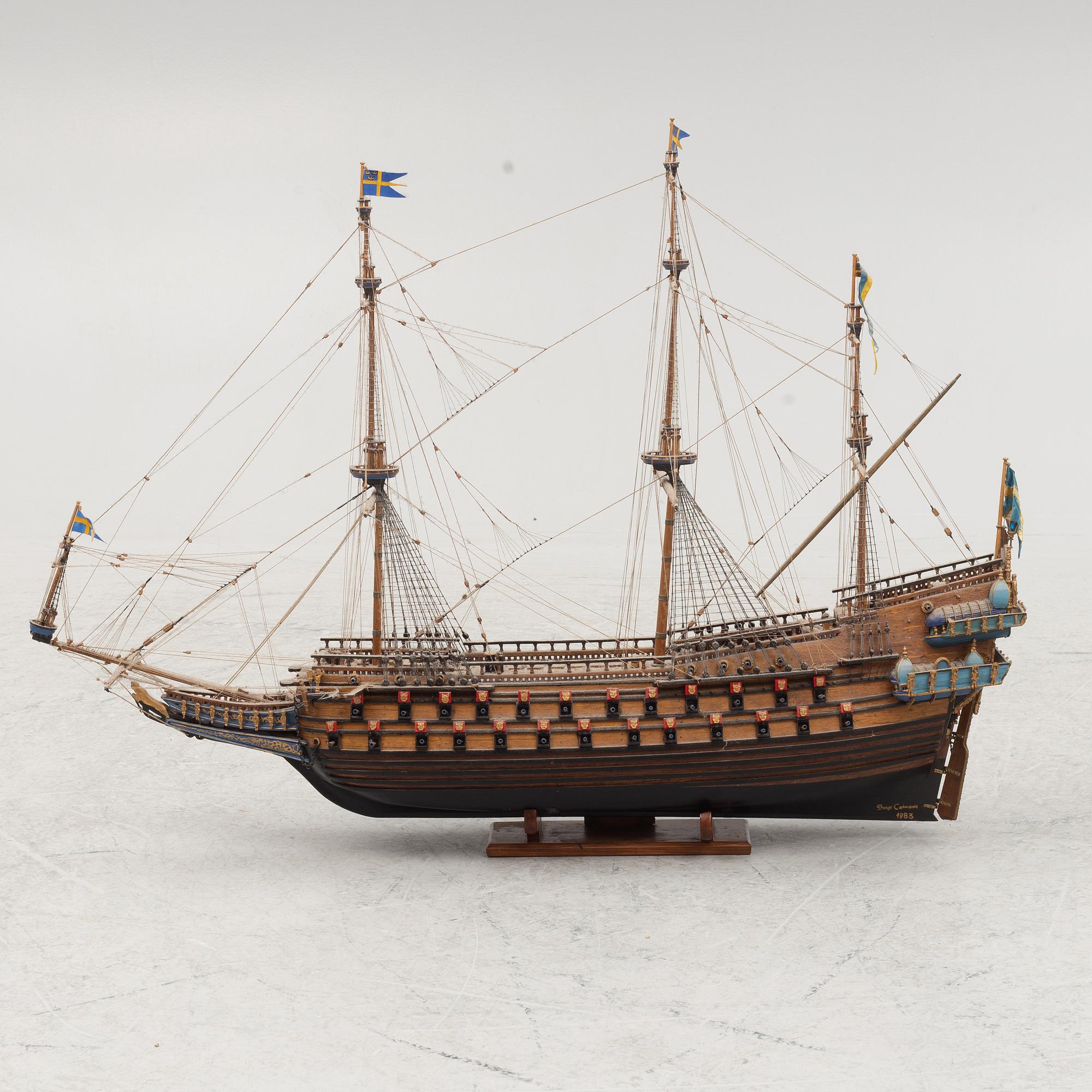 Ship model of Vasa, Built by Bengt Cederholm, 1983.